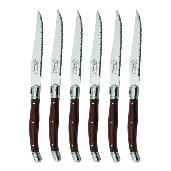 Laguiole Style de Vie Grillbestick kniv 23 cm 6-pack Dark Wood