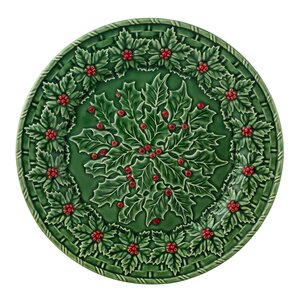 Bordallo Pinheiro Holly serveringsfat 34 cm mistel grön