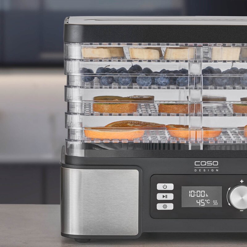 Caso DH 450 dehydrator 5 hyllor stål/svart