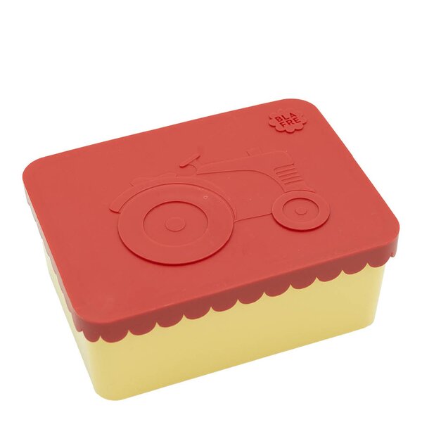 Blafre Matlåda i plast ett fack 11x14 cm Traktor röd/ljusgul