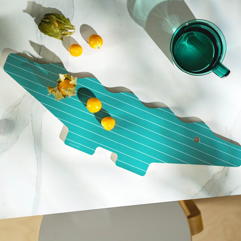 Muurla Fauna skärbräda/serveringsbricka Krokodil 44x12,5 cm grön