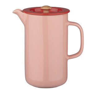 Marimekko Oiva presskanna 0,9 L laxrosa/tomatröd