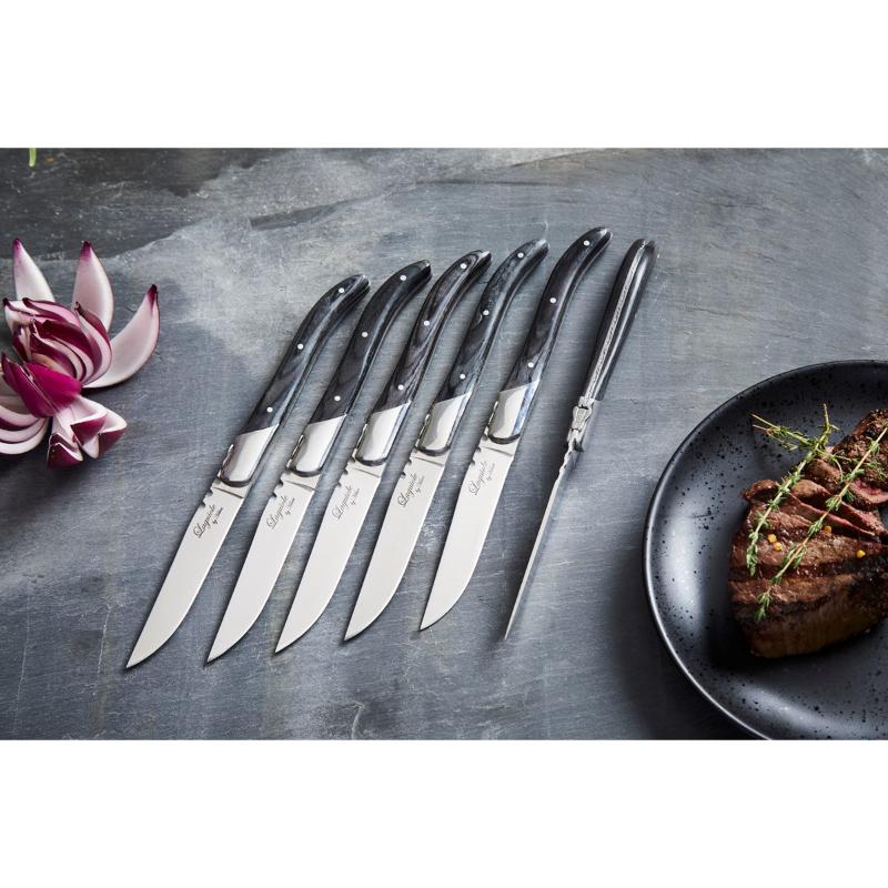 Laguiole by Haws Grillkniv 6-pack ibenholt svart