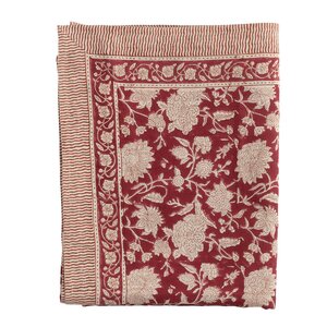 Chamois Indian Rose linneduk 150x350 cm röd