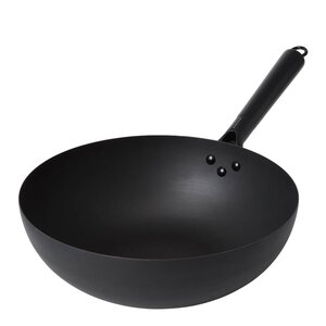 Satake Wokpanna kolstål med trähandtag 32 cm svart