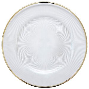 Stiernholm Plisse Undertallrik 33 cm klar/guld