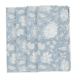 Chamois Indian Rose servetter 50x50 cm 4-pack dusty blue