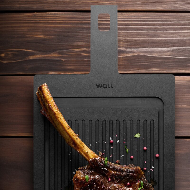 Woll Cut it serveringsbräda / skärbräda 37x25 cm svart