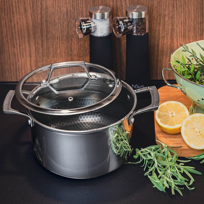 Haws Santo gryta med lock 3,4 L beläggning stål/svart