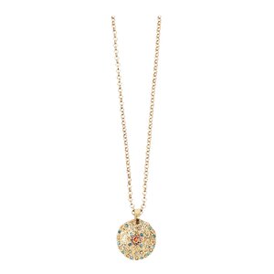 A&C Oslo Vibrance halsband kort med runt hänge guld/multi