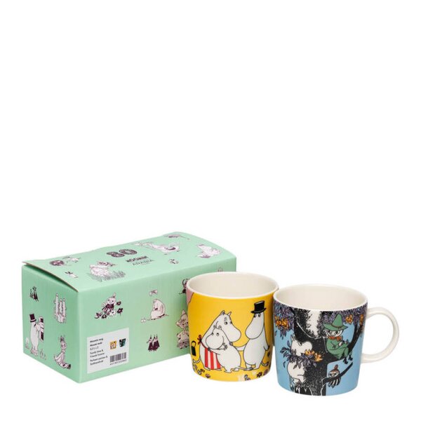 MoominArabia Muminmugg 30 cl Familjemys + Vänner för alltid 2-pack 80 år