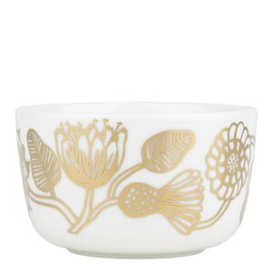 Marimekko Oiva Tiara skål 25 cl vit/guld