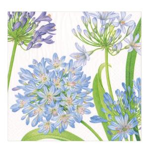 Caspari Agapanthus Garden servett 40x40 cm 20-pack blå/lila/vit