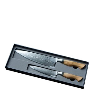 Ryda Knives ST650 gåvoset 2 delar kockkniv & allkniv olivträ/stål