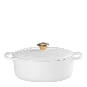 Le Creuset Signature gjutjärnsgryta oval 27 cm 4,1 L white