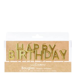 ScrapCooking Tårtljus Happy Birthday guld
