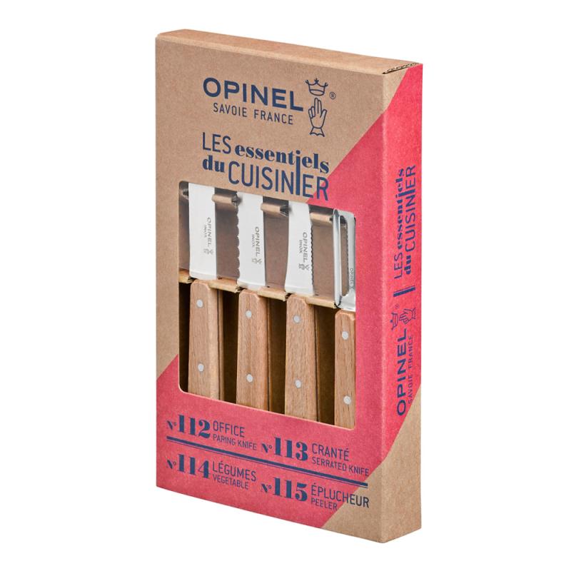 Opinel Essentials knivset 4-pack Bokträ