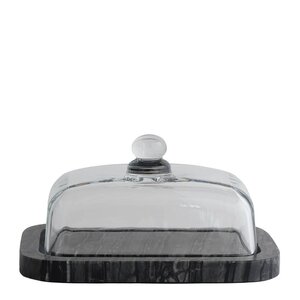 Mette Ditmer Marble smörask 19,5x14 cm svart/grå