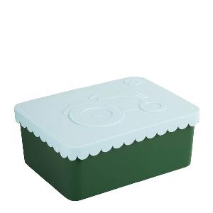Blafre Traktor matlåda plast ett fack 11x14 cm ljusblå/mörkgrön