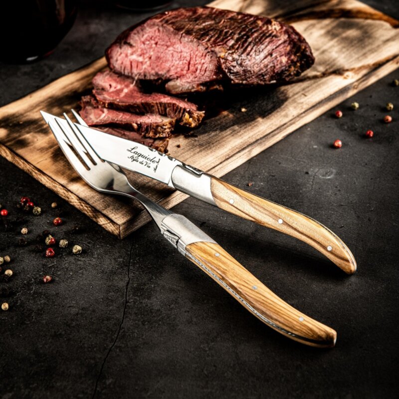 Laguiole Style de Vie Grillbestick gaffel 22 cm 6-pack Olive