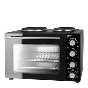 EMERIO Ugn med två kokplattor 3200W 32 L svart