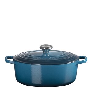 Le Creuset Signature Gjutjärnsgryta oval 27 cm 4,1 L deep teal