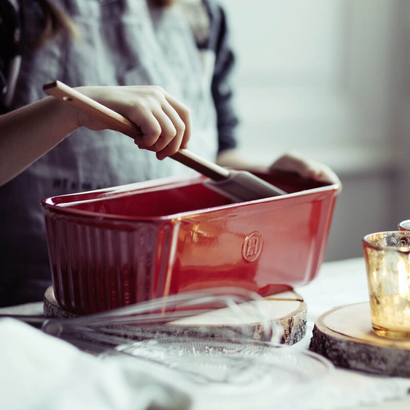 Emile Henry Bakform keramik 31 cm 1,8 L röd