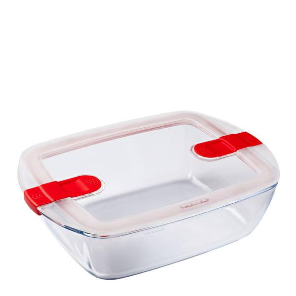 Pyrex Cook & Heat Ugnsform med Lock 28x20x8 cm