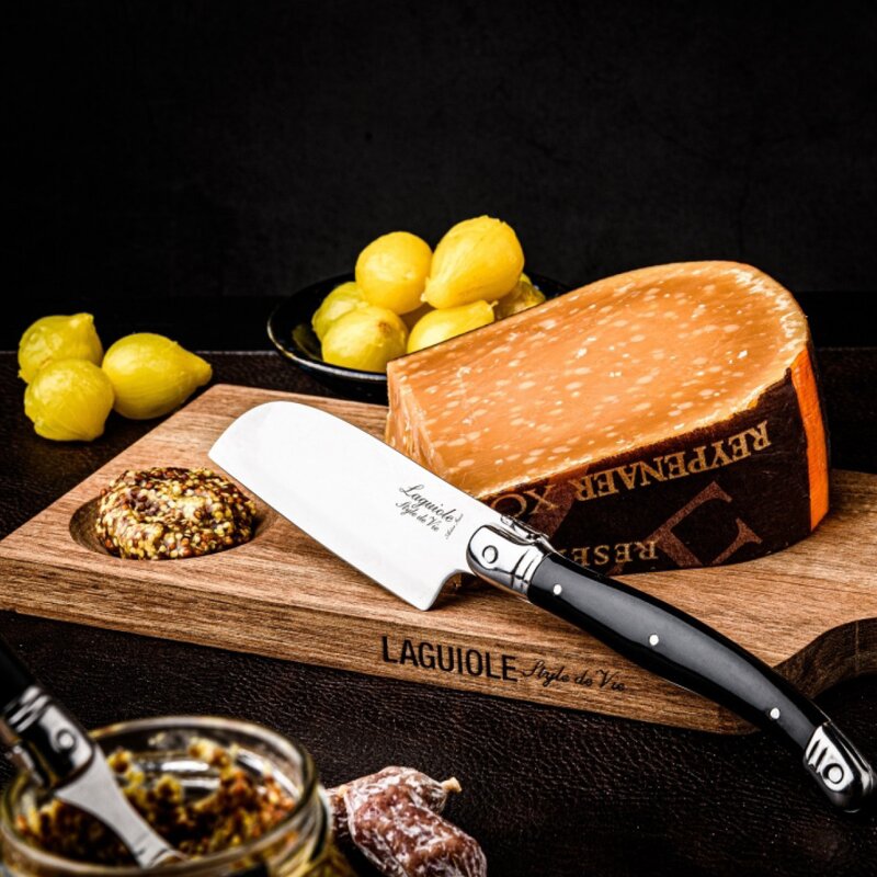 Laguiole Style de Vie Skärbräda & ostkniv santoku 2 delar svart