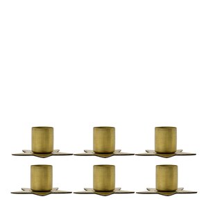 House Doctor Stage ljusstake stjärnor 3x6 cm 6-pack antik mässing