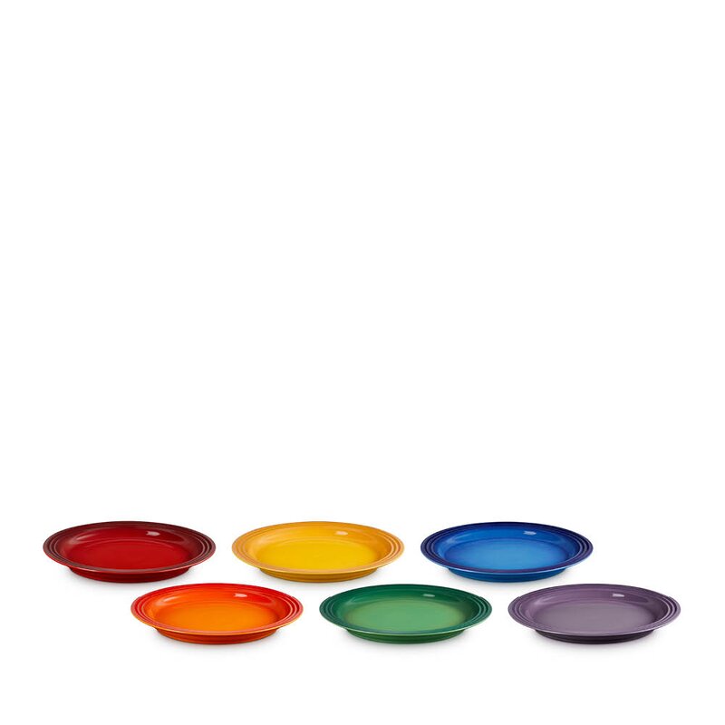 Le Creuset Rainbow tallrik 27 cm 6-pack multi