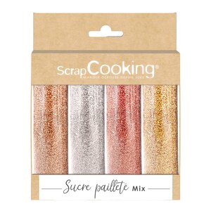 ScrapCooking Ätbart glitter 4-pack 76 g brons/silver/rubin/rosé