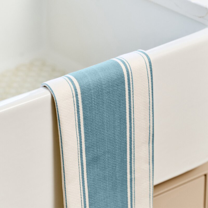 Dexam Love Colour randig kökshandduk 70x45 cm ljusblå