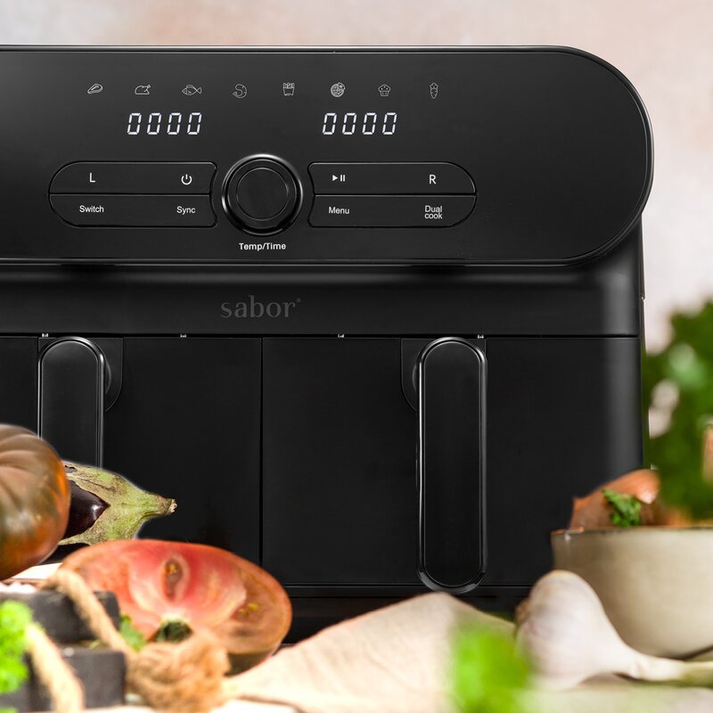 Sabor Duett airfryer dubbel 11 L matt svart