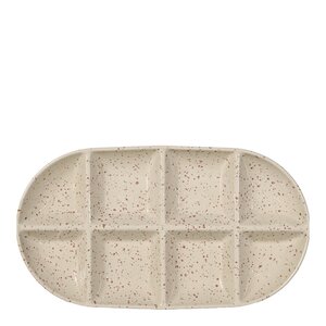 Sagaform Ditte serveringsfat 36x20 cm beige/vinröd