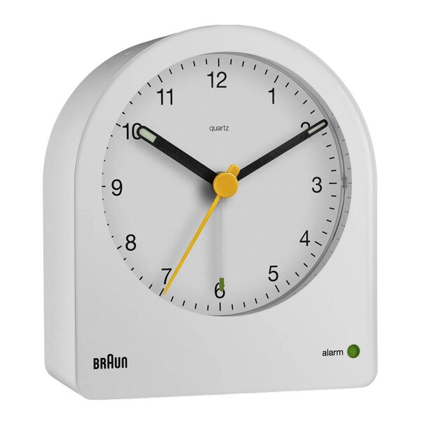 Braun Väckarklocka analog 9,7 cm vit