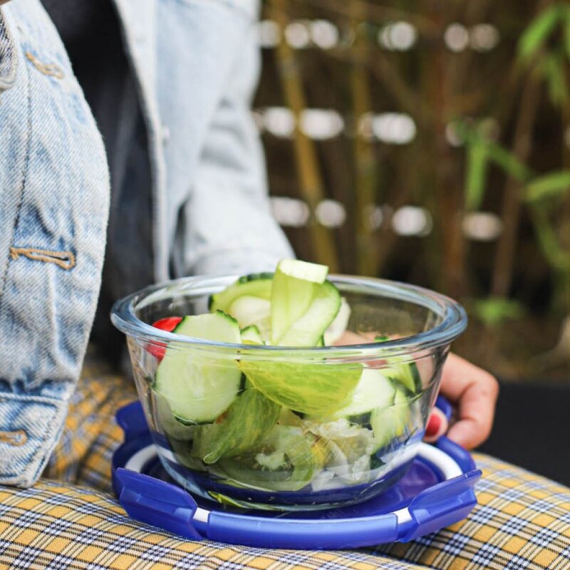 Pyrex Cook & Go förvaringsburk 0,7 L blå/klar