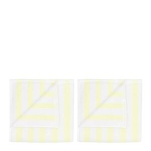 Blomus Arto gästhandduk 50x30 cm 2-pack vit/gul bredrandig