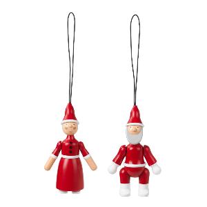 Kay Bojesen Denmark Kay Bojesen Ornaments Santa Claus & Clara 10 cm Röd/Vit