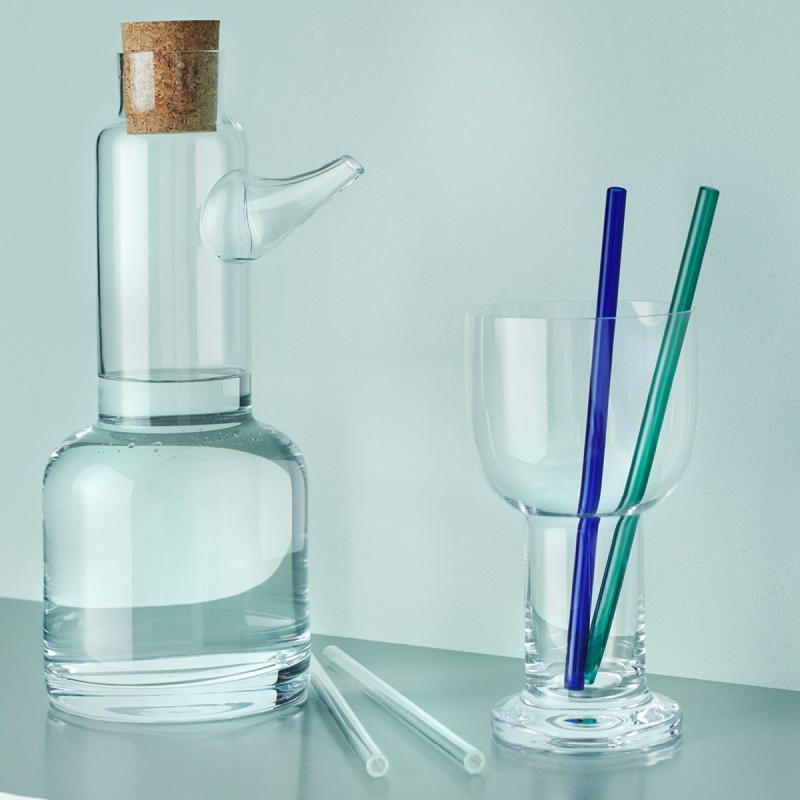 Kosta Boda Contrast Sugrör 20 cm 2-pack Blå/Grön
