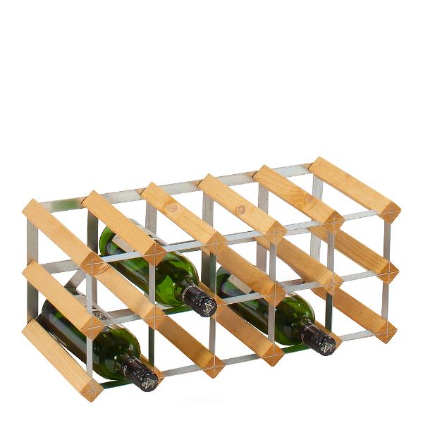 The Swedish Wine Rack Factory Påbyggnadsbart Vinställ för 15 flaskor ljust Trä