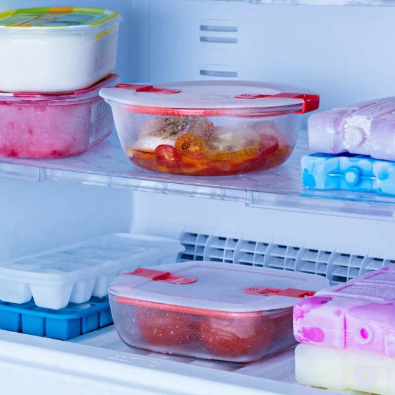 Pyrex Cook & Heat förvaringsburk 1 L röd/klar