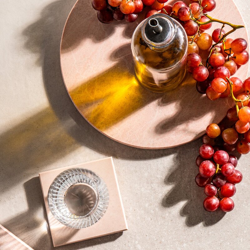 Stiernholm Marmor serveringsbricka 25 cm rosa