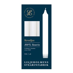 Liljeholmens Kronljus 20,7 cm 4-pack vit