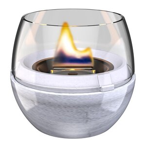 Tenderflame Tulip bordslykta 14 cm reaktiv glasyr blå