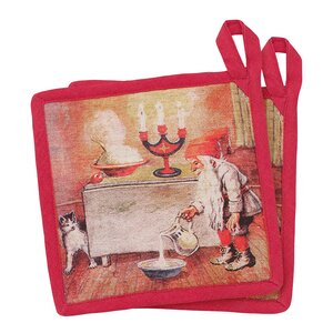 Cult Design Jennys grytlapp katt 18 cm 2-pack julmotiv