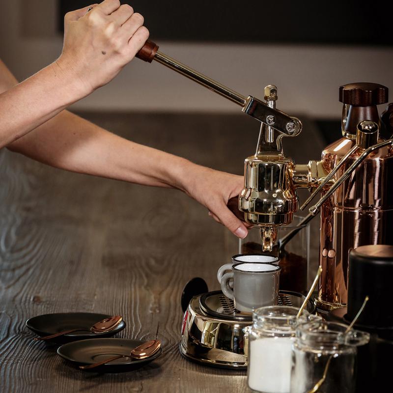 La Pavoni Professional Manuell Kaffemaskin med Hävarm Koppar/Brun
