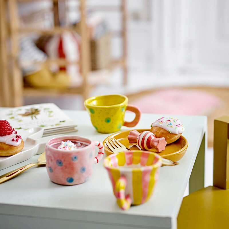 Bloomingville MINI Nini mugg 10?cl rosa/blå/röd