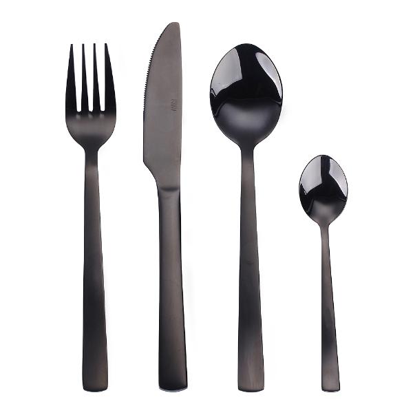 Aida Raw Bestickset 16 delar Svart