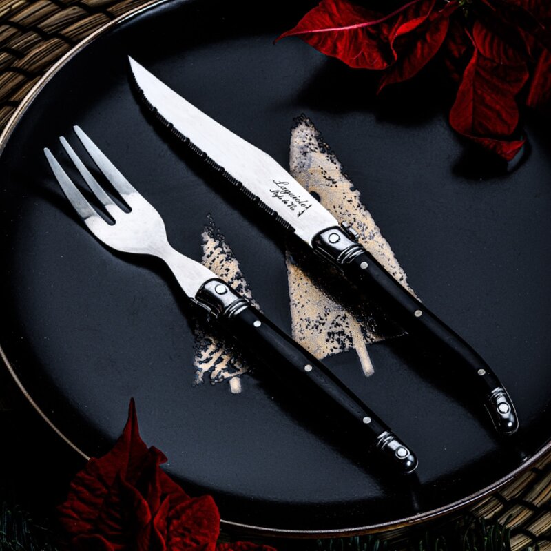 Laguiole Style de Vie Bestickset Mini 12-pack svart